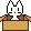 The white cat sprite from the Neko application sits in a cardboard box.