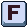 A keyboard button that says 'F'. Presented in 28px size.
